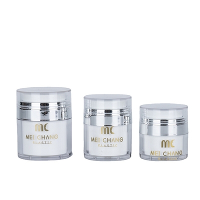 Cosméticos 15ml 30ml 50ml Jar sem ar Forma redonda Embalagem de plástico Embalagem de tela Impressão de cartão Caixa de cosméticos