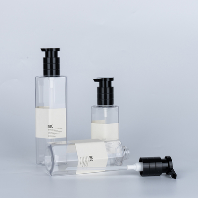 Material do colar PET plástico 200 ml 250 ml 300 ml garrafa de shampoo para embalagens de cuidados com a pele
