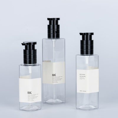 Material do colar PET plástico 200 ml 250 ml 300 ml garrafa de shampoo para embalagens de cuidados com a pele