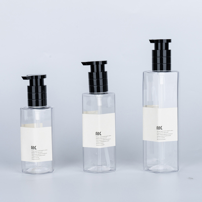 Material do colar PET plástico 200 ml 250 ml 300 ml garrafa de shampoo para embalagens de cuidados com a pele