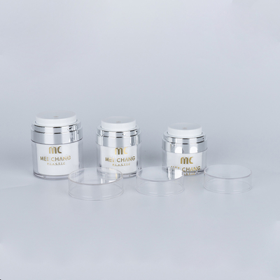 Cosméticos 15ml 30ml 50ml Jar sem ar Forma redonda Embalagem de plástico Embalagem de tela Impressão de cartão Caixa de cosméticos