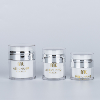 Cosméticos 15ml 30ml 50ml Jar sem ar Forma redonda Embalagem de plástico Embalagem de tela Impressão de cartão Caixa de cosméticos