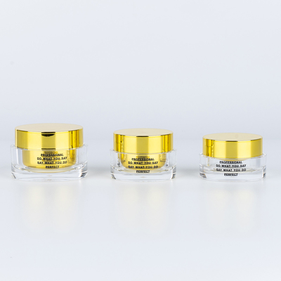 15g 30g 50g Jar de Creme Cosmético Acrílico de Parede Dupla com Chave Dourada