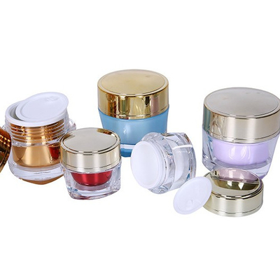 Corpo de acrílico PP Tanque interno 15g Creme facial para cuidados com a pele vazio recipiente cosmético frascos de creme
