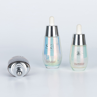 Garrafa de vidro redonda competitiva para soro e essência 30 ml 50 ml Qualquer cor está bem