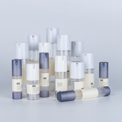 10ml 15ml 20ml 30ml 50ml 80ml 100ml 120ml Botão de bomba de plástico AS sem ar para cuidados com a pele