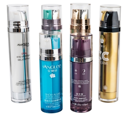 Color Cosmetic Airless Bottle 25ml Gravação interna AS Emulsão de luxo de garrafa interna dupla