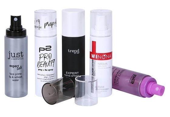 Impressão em tela PET Botelho de spray de névoa cosmética de plástico para embalagens de beleza personalizadas