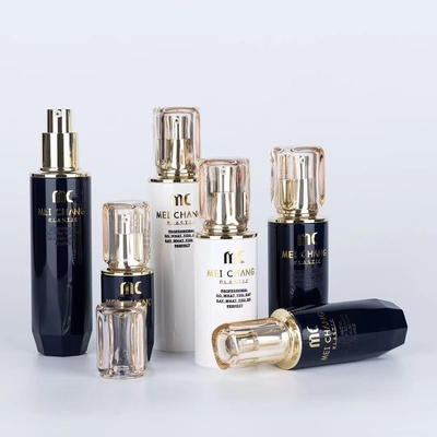 Botões de pulverização de bomba acrílica para cuidados com a pele PET de luxo Série 40ml 100ml 120ml 150ml 170ml
