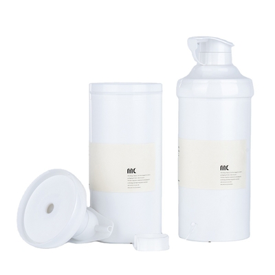 500 ml de forma redonda bomba de loção de plástico garrafa sem ar garrafa aceitável logotipo do cliente